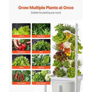 Kit d'hydroponie verticale pour jardin domestique, 30 pots, 6 niveaux, LED, contrôlé par application, aéroponique - Product Image 6