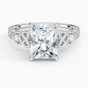 Anillo BOJ 037 con Corte Radiante, Plata 925, Anillo de Diamantes Celta Aberdeen, 2ct, Color D, VVS1, Moissanita, Certificado GRA, Precio Bajo en Oferta - Product Image 1