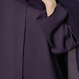 Abaya longue brodée arabe respirante de haute qualité pour femmes musulmanes, robe décontractée en polyester doux pour mariage et fête avec foulard - Product Image 5