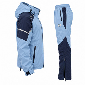 Traje de Hockey sobre Hielo Yoke Azul Claro con Bloques de Color, Sudadera con Capucha Desmontable, Chándal de Calentamiento para Hombre con Franjas Reflectantes en las Mangas - Product Image 3