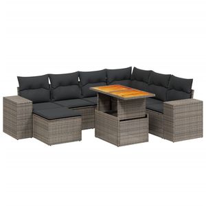Conjunto de Sofás Modulares Grandes de Ratán PE Gris para Jardín, Colección Premium de Muebles para Exteriores - Product Image 2