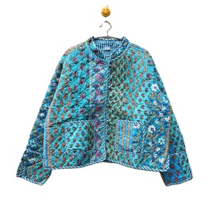 Chaqueta de retazos de algodón acolchado Burfi hecha a mano india, recién llegados, abrigo de invierno de algodón, chaqueta cómoda Unisex de estilo bohemio - Product Image 1