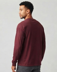 Camisetas de Cuello Alto de Algodón de 220 g/m², Camisetas Estampadas Personalizadas, Camisetas de Manga Larga, Ropa Casual Ecológica para Hombre - Product Image 5