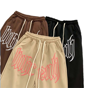 Custom Design Anti-wrinkle Plain Dyed <b>Material</b> Track Pant Oversize Baggy Sweat Pant & Man Trouser - Product Image 4