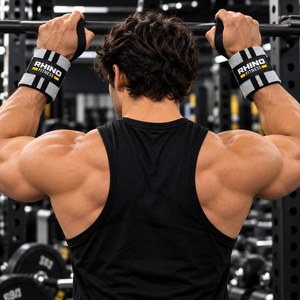 Bandes de maintien pour poignet gauche RHINO FITNESS en coton rose avec fermeture auto-agrippante pour la musculation - Product Image 3