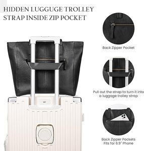 Sac fourre-tout en cuir véritable pour femme 2026, grande capacité, sac à bandoulière pour usage quotidien, sac fourre-tout en cuir tendance pour femme, personnalisable - Product Image 6