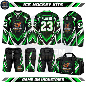 Ensemble complet d'uniformes de hockey sur glace personnalisés, maillot à manches longues sublimé, pantalon rembourré et sac de transport assorti, service OEM ODM en gros - Product Image 6