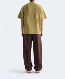 T-shirt tricoté en coton épais délavé à l'acide, coupe classique, personnalisable avec votre logo, style vintage vieilli, collection été 2026 pour homme - Product Image 2