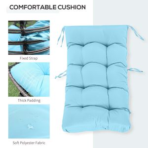 Poltrona a uovo in rattan blu cielo con cuscino - Product Image 4