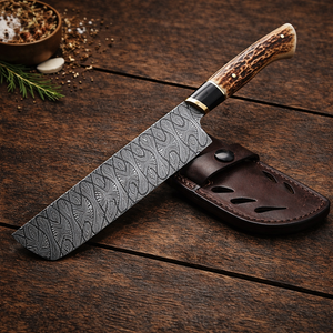 Cuchillo Deshuesador de Acero de Damasco, Cuchillo de Cocina de Chef con Grabado en la Hoja, Estilo Vintage, Ecológico, con Mango de Cuerno para Uso en la Cocina - Product Image 6