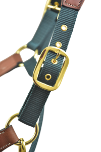 Premium Quality Horse Leather Halter with Fancy Stitching Custom Name Plate Nylon Leather Materials Customizable Indian Supplier - Product Image 4
