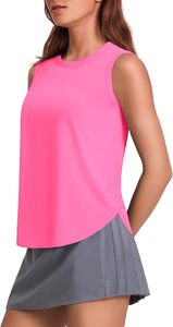 Camiseta sin Mangas para Mujer, Cuello Redondo, Color Sólido, Tejido Transpirable, Estilo Deportivo, Verde Azulado, ODM OEM - Product Image 3