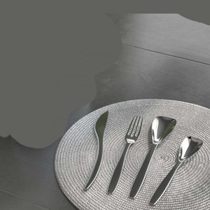 Luxury High Quality Stainless Steel Silver Flatware Set with Unique Design Modern Look <b>Cutlery</b> for Wedding Home Hotel - Product Image 1