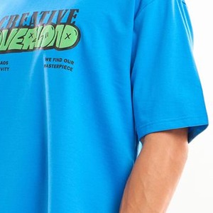 Camiseta Moderna con Estampado Puff de Fabricante Pakistaní, 100% Algodón, Corte Regular, Ecológica, Transpirable, Color Personalizado - Product Image 4