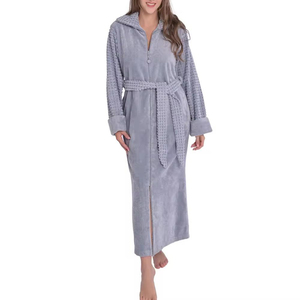 Peignoir unisexe de luxe thermique grande taille 100 % coton à manches longues, robe douce de haute qualité pour la détente et le bain, meilleur prix de gros - Product Image 1