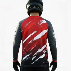 Maillot de cyclisme VTT imprimé à manches longues à séchage rapide pour l'été, personnalisable avec le nom de l'équipe, vente en gros - Product Image 4