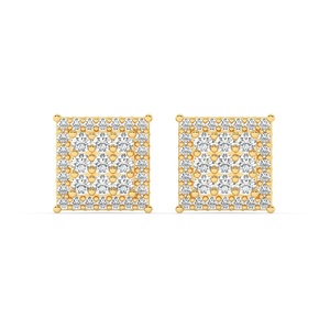 Pendientes Iced-Out de diamantes reales para damas 10KT 14KT Rose Yellow White Solid Gold Precio al por mayor Joyas de diamantes - Product Image 3