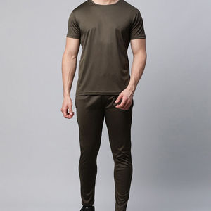 Mens Olive Green Summer <b>Tracksuit</b> Short Sleeve T Shirt Jogger Pants Casual Sportswear Regular Fit - Product Image 1