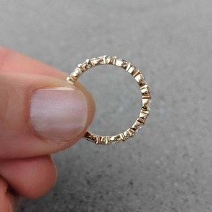 Bague de mariage en moissanite ronde Marquise Anya, bague d'anniversaire pleine éternité en argent sterling 925 plaqué or 14 carats - Product Image 2