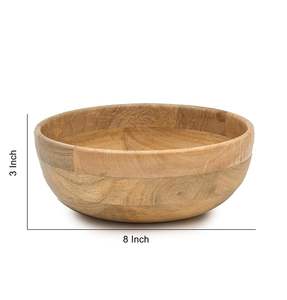 Bol à mélanger et à servir en bois de manguier naturel, bols à salade en bois faits à la main, vaisselle pour servir la soupe, bol multifonctionnel pour salade, grand modèle (8 pouces) - Product Image 3