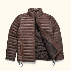 Veste en cuir d'agneau véritable pour homme, tendance, vente chaude, haute qualité, fermeture éclair sur le devant, design hivernal - Product Image 1