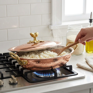 Olla de Cobre Hecha a Mano con Tapa y Asas Decorativas de Latón, Cacerola de Cobre de Lujo para Uso en Restaurantes y Servicios de Catering - Product Image 3