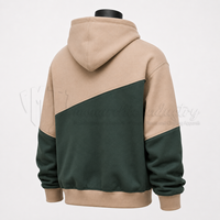 Hoodie Pullover Blok Warna Kustom Oversized Streetwear Sweatshirt Unisex Hoodie Kasual Produsen Pakaian OEM ODM