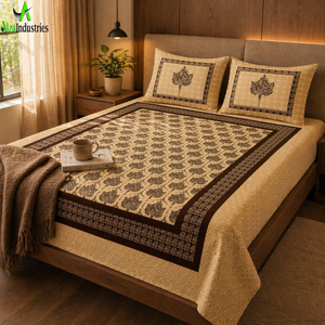 Premium Pure Cotton <b>King</b> <b>Size</b> Bedsheet <b>Set</b> | 3 Piece Digital Panel Print <b>Bed</b> <b>Sheet</b> with Pillow Covers Soft Luxury Bedding Decor - Product Image 3
