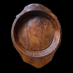 Bol de service en bois de manguier émaillé L2026, saladier sur pied en bois d'acacia, bol à fruits décoratif surélevé en bois pour servir des collations - Product Image 2