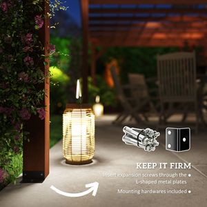 Pergola in Alluminio 3,6m x 6m per Giardino Esterno, Patio, Terrazza, Gazebo per Viti con Ancoraggi in Cemento, Colore Marrone - Product Image 6