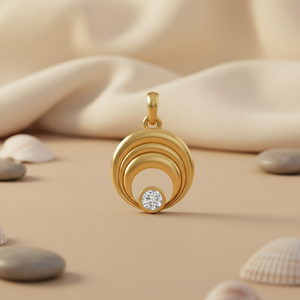 Wholesale 10k Gold Modern <b>Circle</b> Pendant Necklace Custom Manufacturer VVS1 Lab Grown Diamond Bezel Set Jewelry - Product Image 4