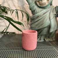 Illusionniste Pots de bougie en cire de soja en béton vide Impression d'illusion d'optique Bougies de cire de soja parfumées qui changent de couleur lorsqu'elles sont allumées