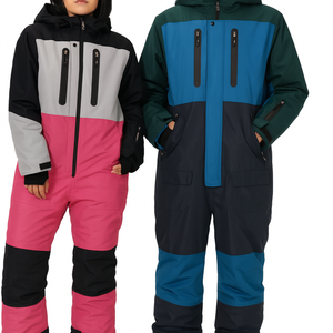 Waterproof One Piece Ski Suit Women <b>Men</b> Winter Snowboarding Jumpsuit <b>Thermal</b> Hooded Windproof Outdoor Sports Skiing Apparel Wear - Product Image 1