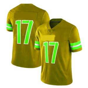 Purple American Football Jersey Number 17 Pink <b>Mesh</b> V-Neck <b>Short</b> Sleeve Men's Breathable Sport Apparel Adult Size - Product Image 6