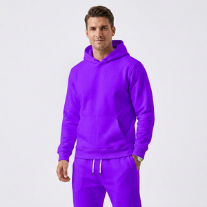 Men's <b>White</b> Hooded <b>Sweatshirt</b> Full Sleeve Casual Solid Color Cotton Breathable Autumn Wear Regular Fit With Pockets - Product Image 5