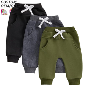 Pantalon de survêtement décontracté unisexe en coton respirant avec logo personnalisé pour enfants, collection printemps, vente en gros - Product Image 3