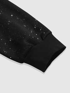 Sweat à capuche tendance Y2K Streetwear noir scintillant avec strass sur toute la surface pour homme, coupe oversize, décontracté, style Hip Hop, vente en gros - Product Image 3