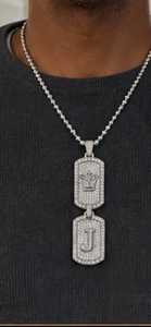 ZAWO HOUSE Men's 925 <b>Silver</b> VVS1 Moissanite Cross Pendant with Crown and J <b>Initial</b> Hiphop Bling <b>Necklace</b> Everyday Wear Gift - Product Image 4