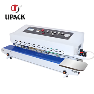 Selladora de Banda Horizontal Continua Automática UPACKPC-1100 con Impresora de Inyección de Tinta para Fecha de Caducidad y Código QR + Transportador |   Sellador de Bolsas de Plástico - Product Image 1