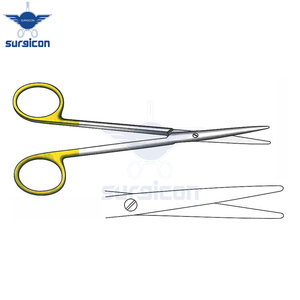 Ciseaux Metzenbaum-Fino 23 cm / 9 pouces, à bout arrondi, droits, délicats, en TC doré, ciseaux chirurgicaux médicaux de précision, instrument - Product Image 4