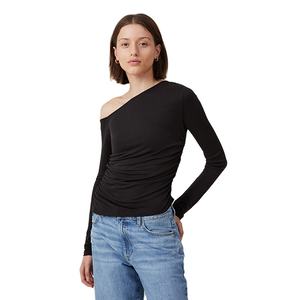 Nuevo Diseño de Hombros Caídos, Camisas de Manga Larga para Mujer, Ajustadas, Elásticas, de Algodón, Precio de Fábrica, Venta al Por Mayor - Product Image 1