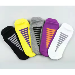 Men's Ankle <b>Socks</b> Striped Breathable Knitted Spandex <b>Polyester</b> Sports Summer Thin White Yellow Gray Purple Black - Product Image 1