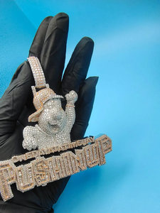 Colgante de Estatua Personalizado de Plata de Ley 925 con Diamantes de Moissanita VVS, Estilo Hip Hop, Joyería con Nombre Personalizado - Product Image 3