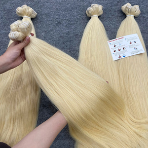 Extensiones de Cabello Humano Rubio de Alta Calidad, Trama de Cabello Remy Vietnamita, Doble Trama, Puntas Gruesas, Sedosas y Lisas, Listas para Enviar - Product Image 1