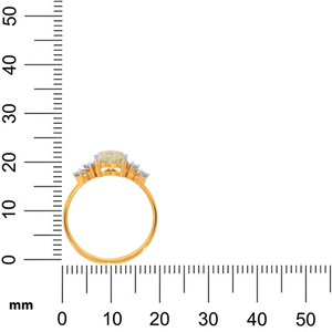 Bague solitaire Eternal Love, Bague solitaire The Golden Horizon en or 18 carats avec une couronne de diamants brillants - Product Image 5