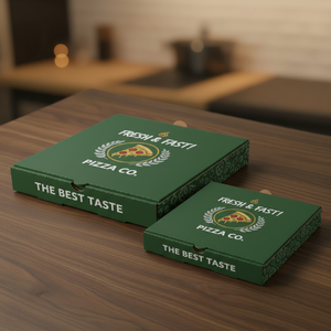 กล่องพิซซ่ากระดาษคราฟท์พิมพ์ลายแบบพรีเมียม เป็นมิตรกับสิ่งแวดล้อม ปลอดภัยสำหรับไมโครเวฟ พร้อมปั๊มร้อน สำหรับร้านอาหารและบริการจัดส่งอาหาร - Product Image 1