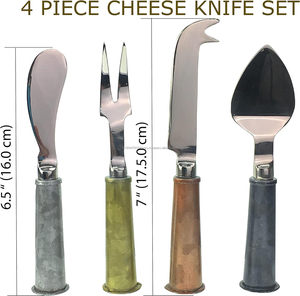 CUCHILLO DE QUESO JUEGO DE 4 PIEZAS Asas de hierro galvanizado chic industrial único Cuchillas de acero inoxidable de calidad. Entretenimiento doméstico - Product Image 2