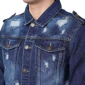 Veste en jean pour homme fabriquée par un fabricant professionnel, nouveau design, style streetwear d'hiver, logo sur le devant, veste en jean pour homme - Product Image 6