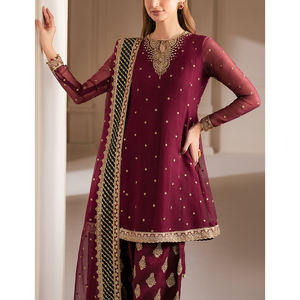 Shalwar Kameez artesanal para mujer, ropa cultural, diseño holgado y modesto para uso diario y fiestas. - Product Image 3