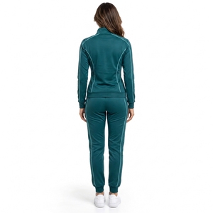 <b>Women</b> Zipper Tracksuit Premium Fleece Fabric Full Zip <b>Jacket</b> Ribbed Cuffs Adjustable Waist Pants Comfortable Winter Apparel OEM - Product Image 2